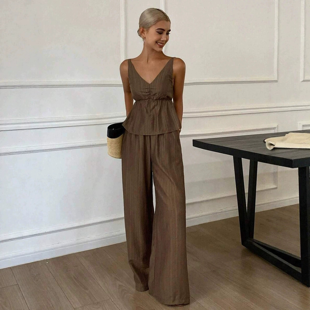 Zara Ice Silk Summer Short Sleeve Jumpsuit Body